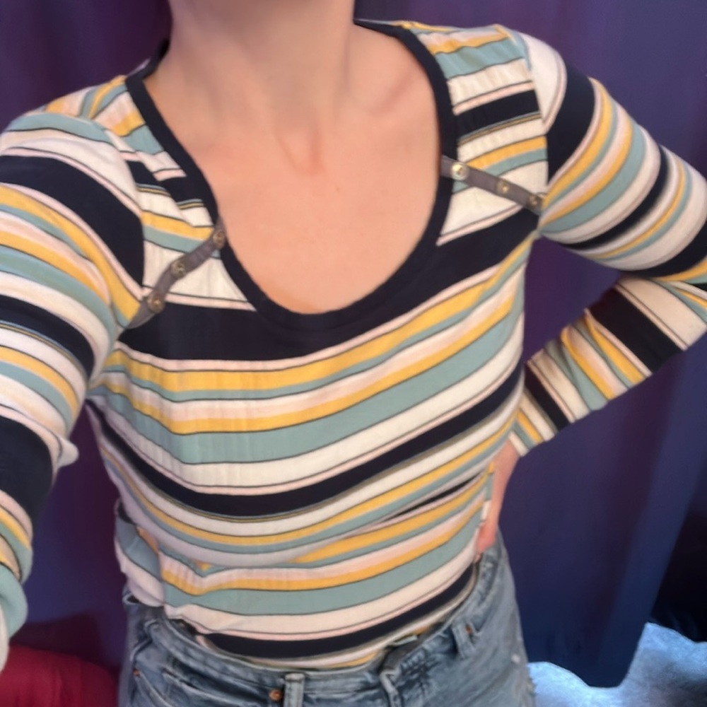 Anthropologie Striped Long Sleeve Shirt